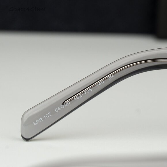 BRAND NEW Prada PR10ZS 16Z70B Transparent Asphalt Grey Square Unisex Sunglasses - Picture 6 of 9